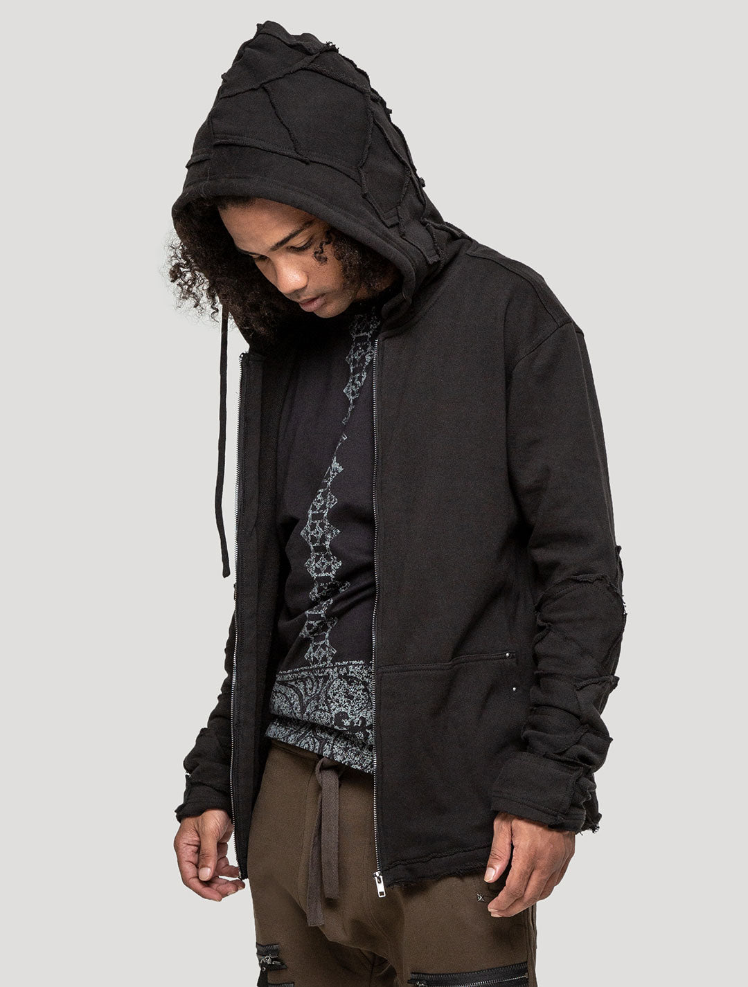 Black Pecoa Hooded Rmx Jacket - Psylo Fashion