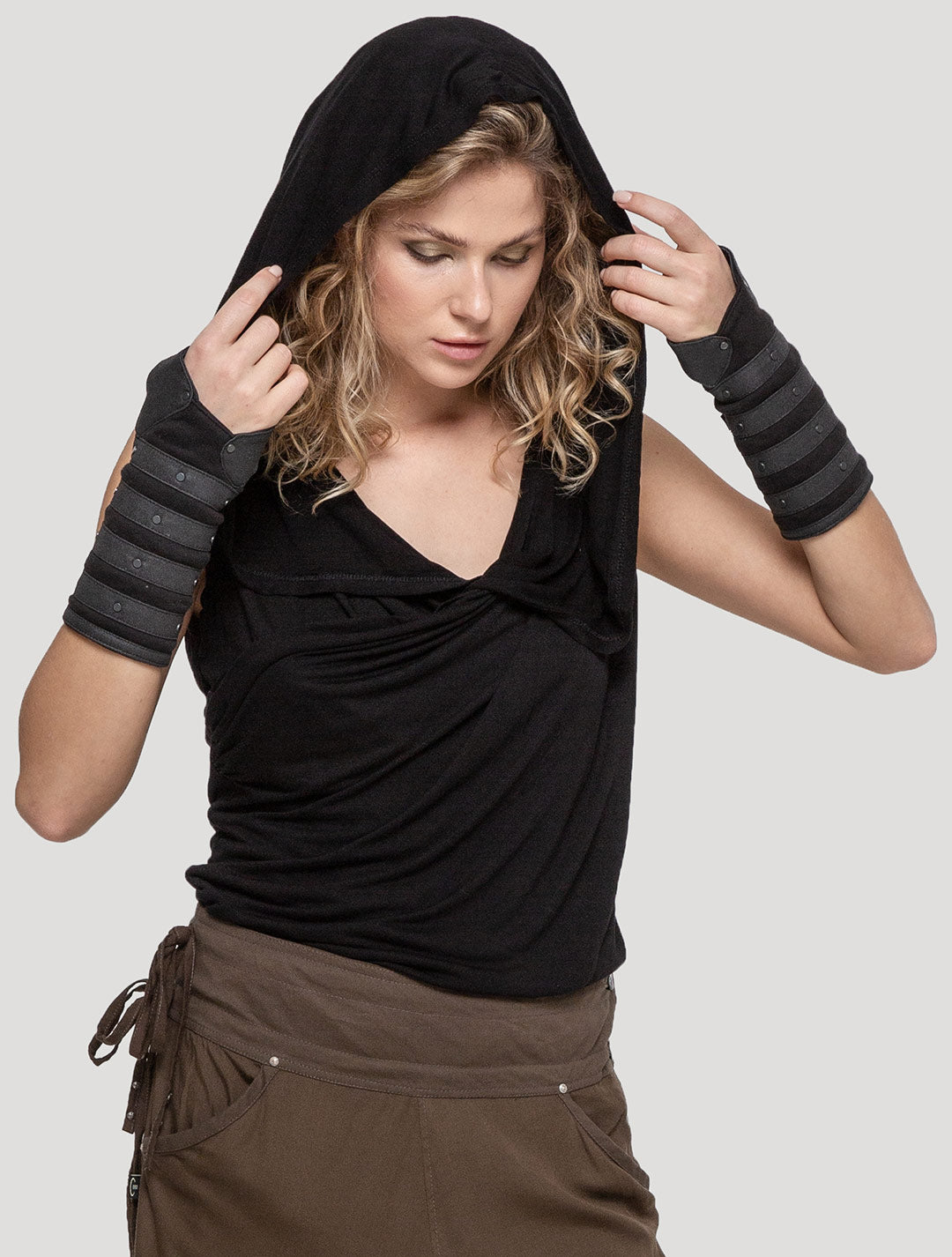 Black  'Pocket' 100% Cotton Armband - Psylo Fashion