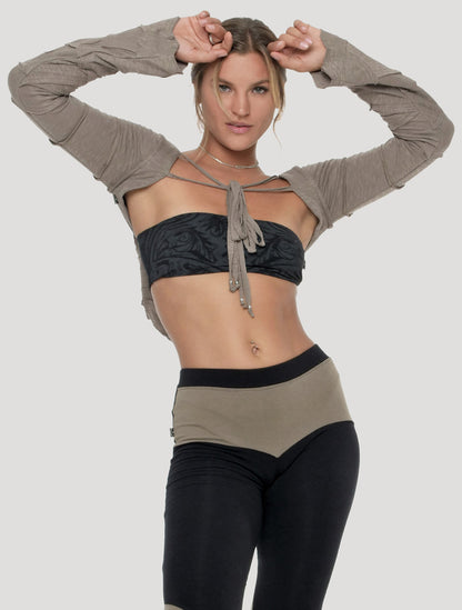 Pecoa Sleeves Rmx Hooded Shrug - Psylo Fashion