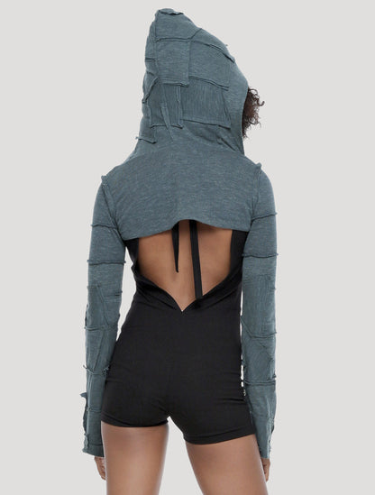 Pecoa Sleeves Rmx Hooded Shrug - Psylo Fashion