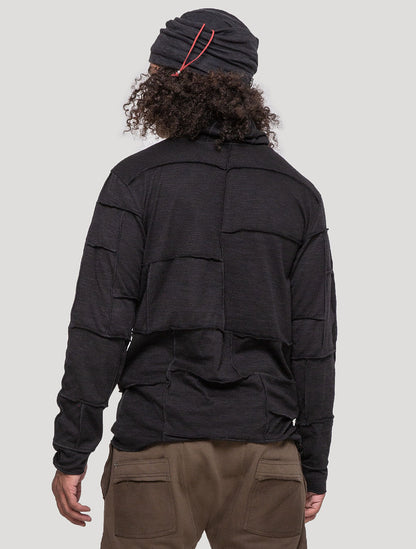 Black Patchwork Jumper - Psylo Fashion