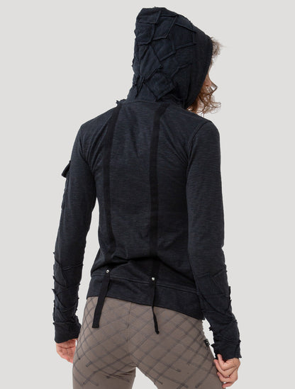 Black 'Pecoa' Hooded Extra Jacket - Psylo Fashion
