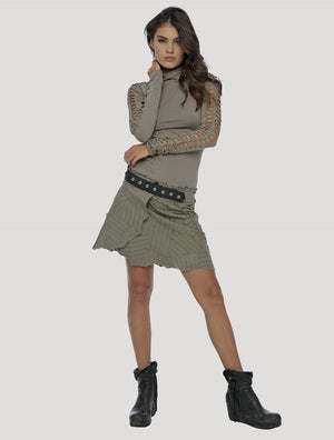 Raffia Long Sleeves Braided Top - Psylo Fashion