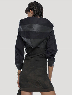 Slick Hooded Crop Jacket - Psylo Fashion