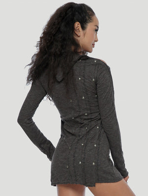 Serial Long Sleeves Dress - Psylo Fashion