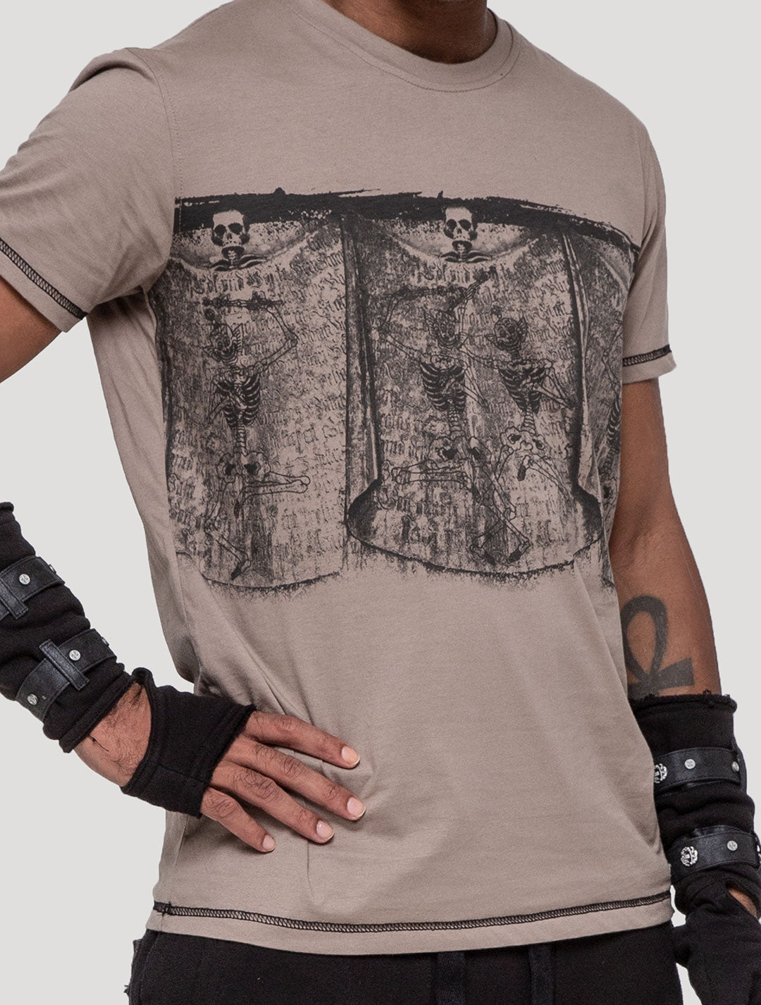 Cement Skeleton Short Sleeves Tee by Psylo Fashion