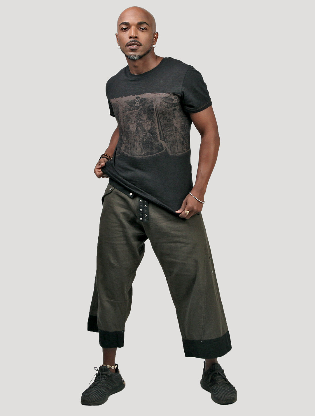 White Skeleton Short Sleeves Tee by Psylo Fashion