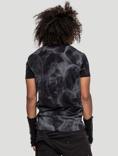 'Smoky' 100% Organic Cotton Printed Henley T-shirt