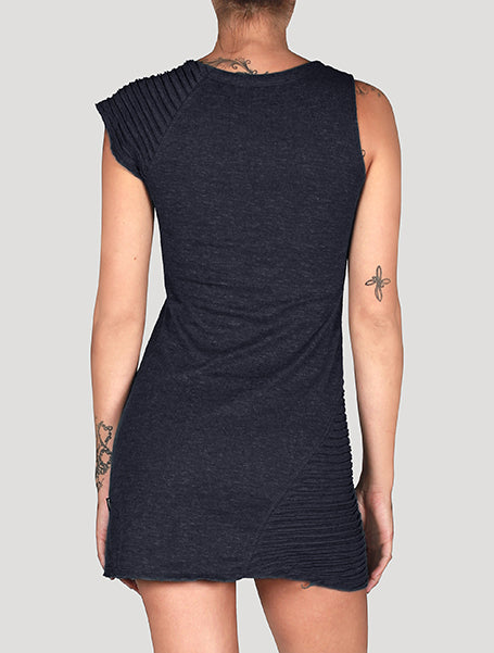 Slashed Asymmetrical Mini Dress - Psylo Fashion