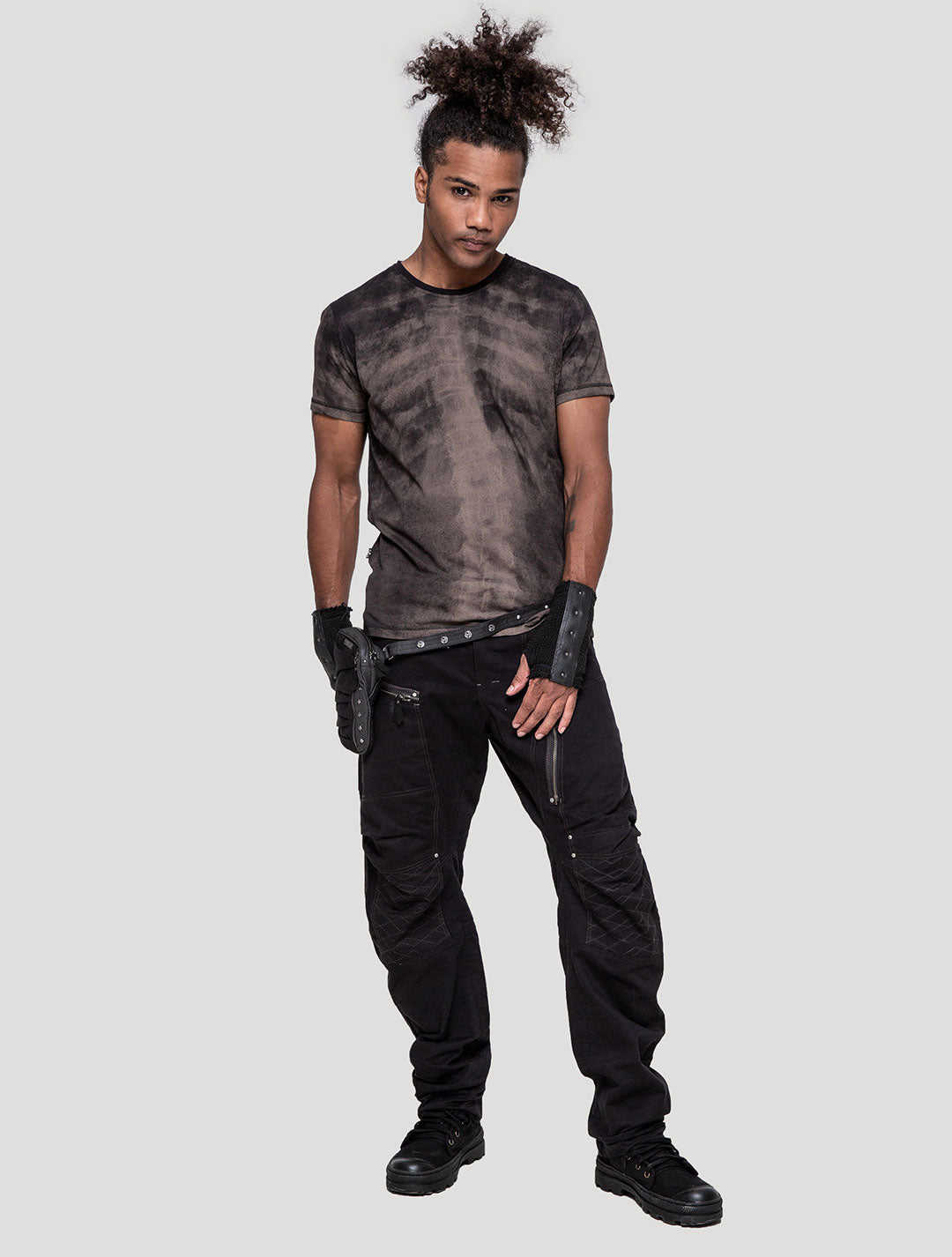 Black Spinal Short Sleeves Tee - Psylo Fashion