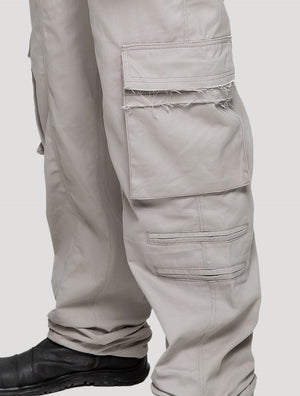 "Stripy Rmx" Cotton Cargo Pants - Psylo Fashion