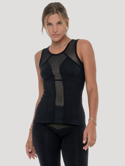 Black Soylatte Semi-Sheer Singlet - Psylo Fashion