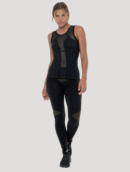 Black Soylatte Semi-Sheer Singlet - Psylo Fashion