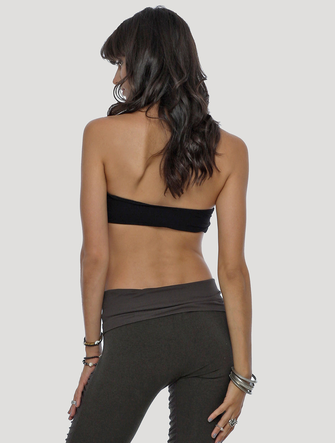 Black Strapless Yoga Sports Bra Bandeau Black XS at  Women's Clothing  store
