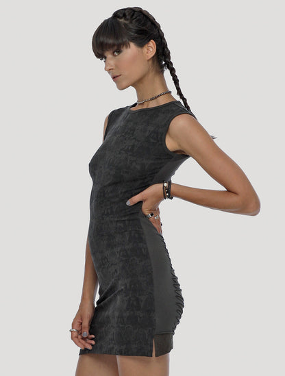 Olive green Tangka Braided Mini Dress