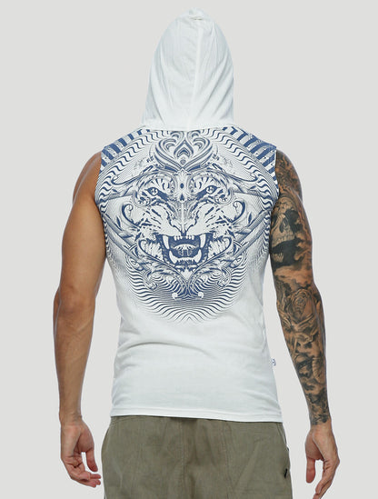 Tiger Sleeveless Hoodie - Psylo Fashion