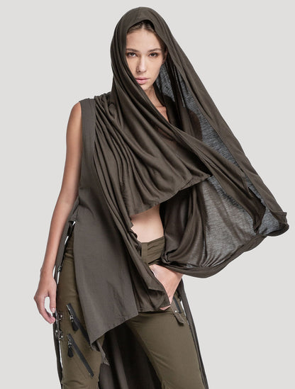 Virgin Hooded Long Kaftan - Psylo Fashion