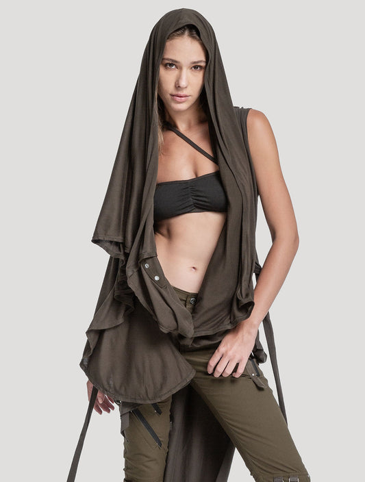 Virgin Hooded Long Kaftan - Psylo Fashion