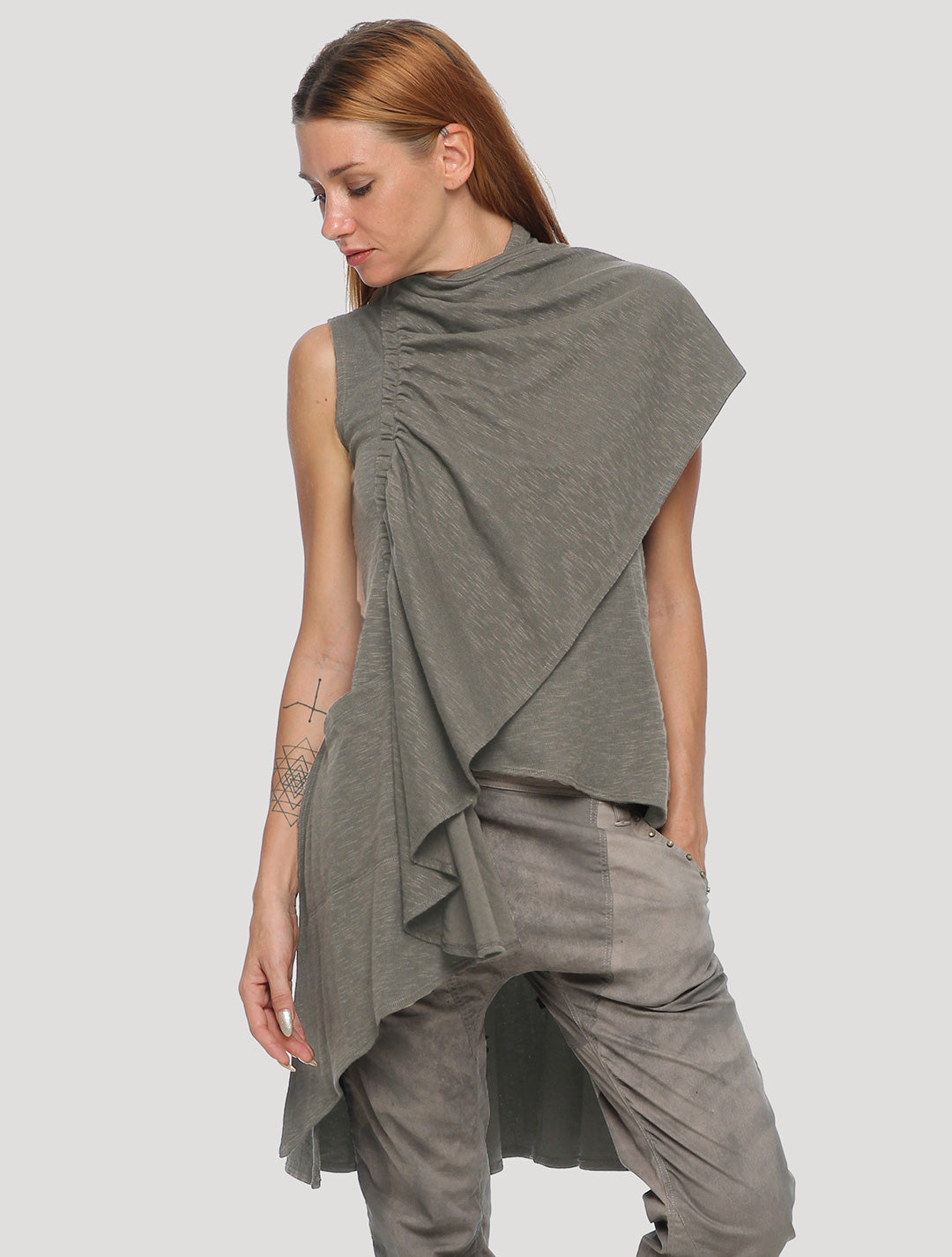 Sleeveless wrap vest sale