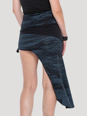Black 'Wave' Asymmetric Skirt - Psylo Fashion