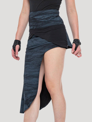 Black 'Wave' Asymmetric Skirt - Psylo Fashion