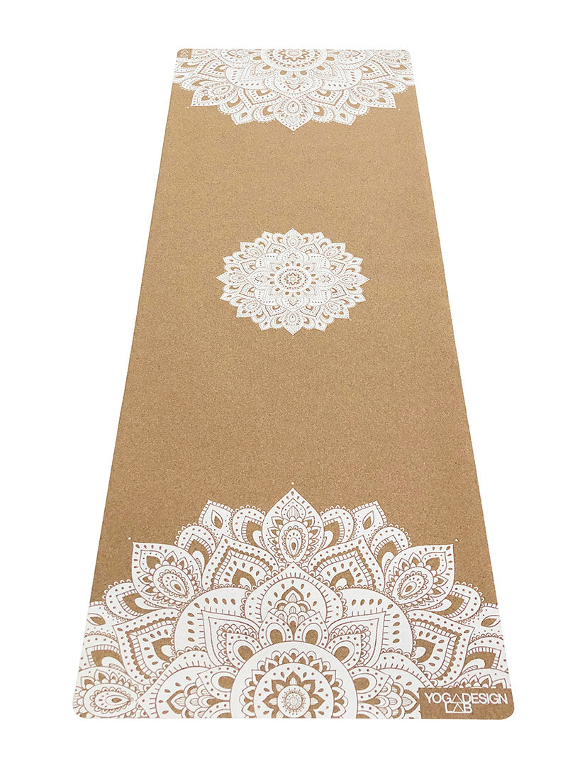 Mandala White Cork Mat by Yoga Design Lab - Psylo Fashion