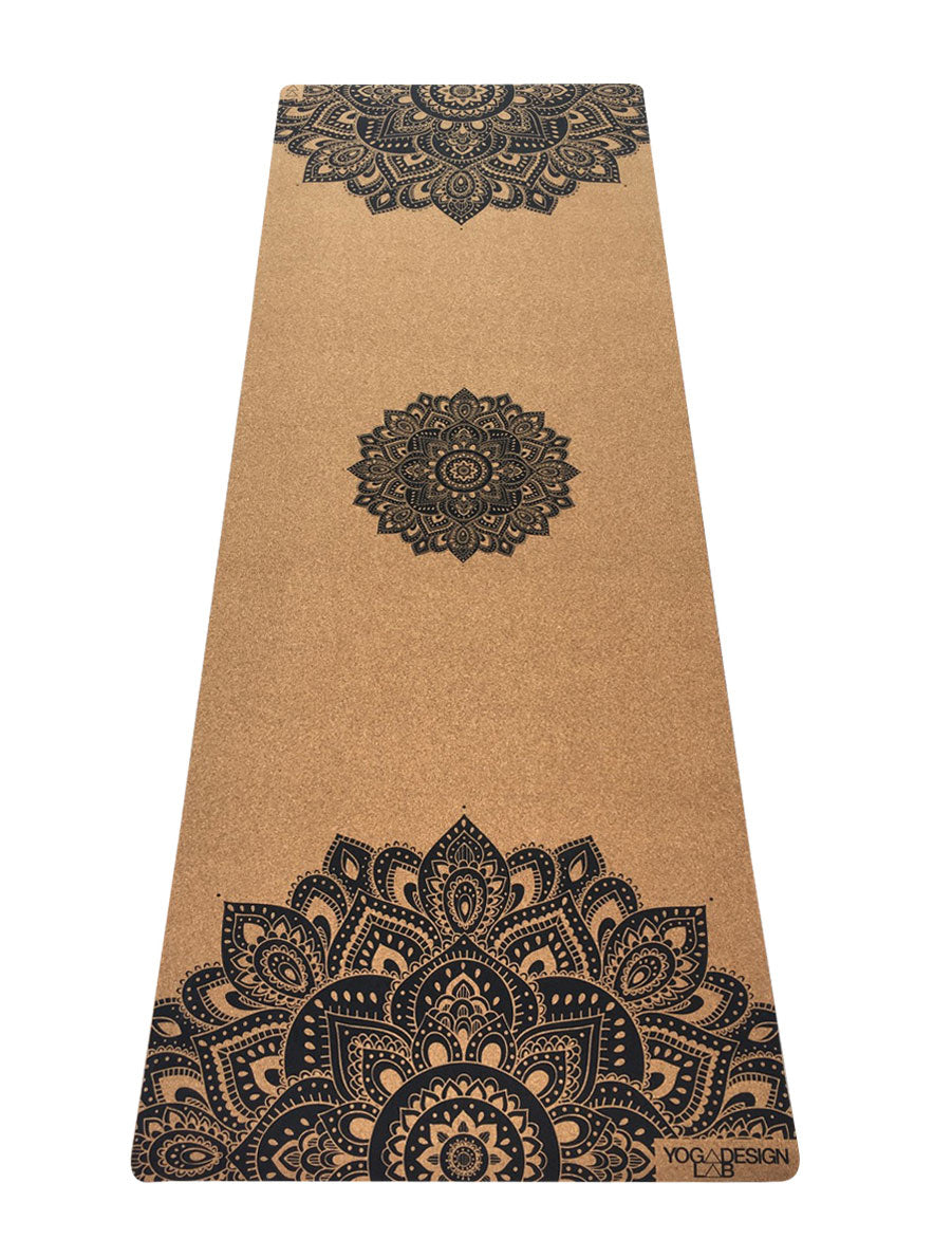 Mandala Black Cork Mat by Yoga Design Lab - Psylo Fashion