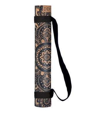 Mandala Black Cork Mat by Yoga Design Lab - Psylo Fashion