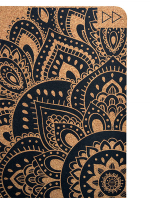 Mandala Black Cork Mat by Yoga Design Lab - Psylo Fashion