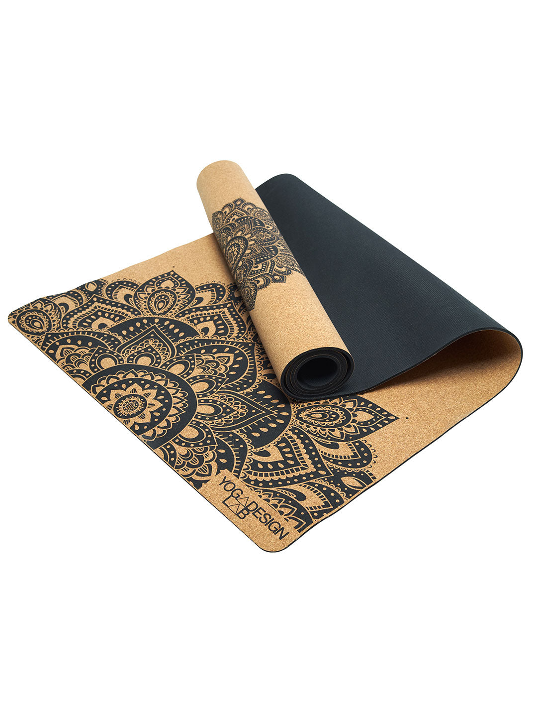 Mandala Black Cork Mat by Yoga Design Lab - Psylo Fashion