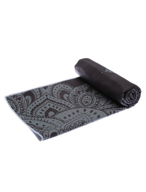 PET Resin Mat-Towel Mandala Black by Yoga Design Lab - Psylo Fashion