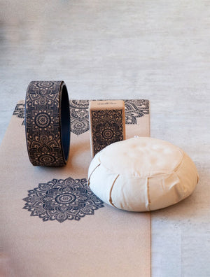 Mandala Black Cork Block by Yoga Design Lab - Psylo Fashion