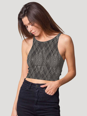 Net Tank Crop Top by Plazmalab